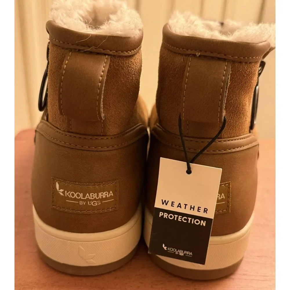 Koolaburra by Ugg Chestnut Brown Leather‎ & Suede Tynlee Zip Low Bootie Size 8